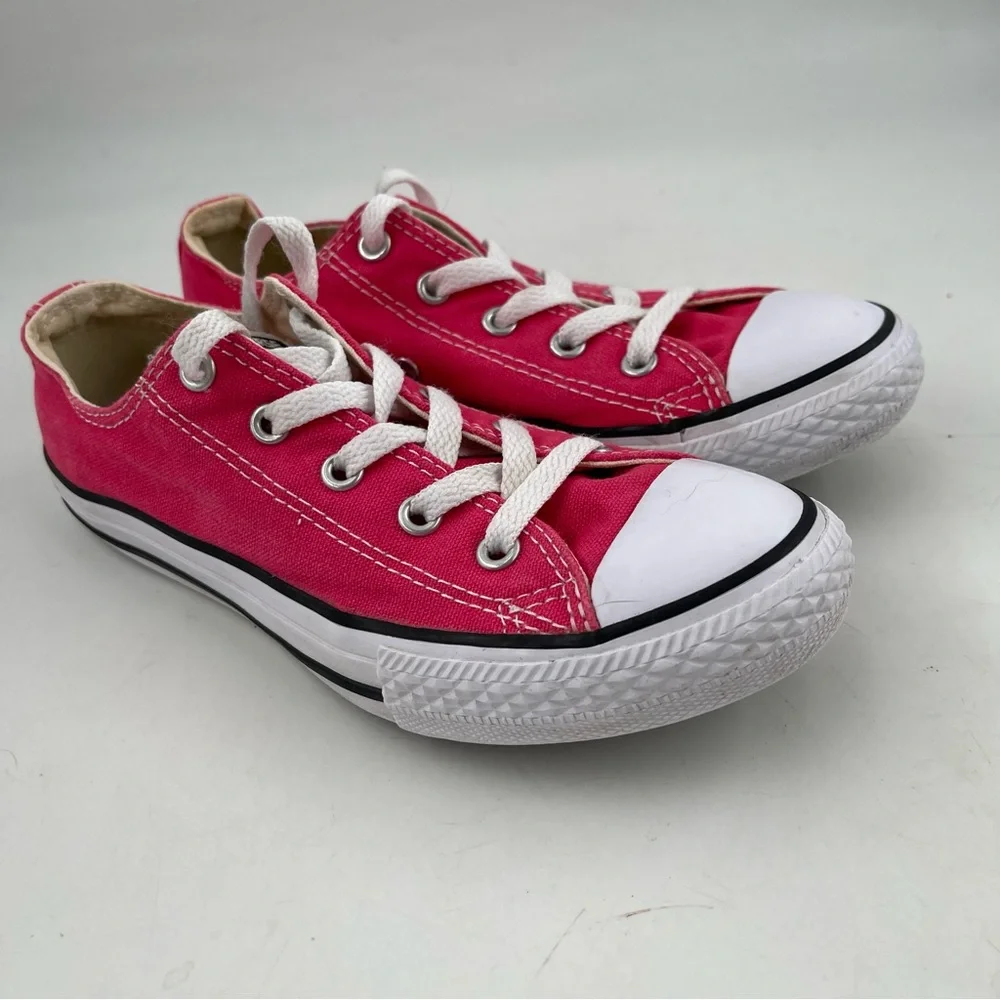 Converse Girls Chuck Taylor AS -SZ 2Y- Pink Canvas Low Top Lace-up Sneaker Shoes